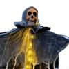 Halloween Hanging Creepy Backyard Decoration with Lighting Horror Skeleton for Porch Yard