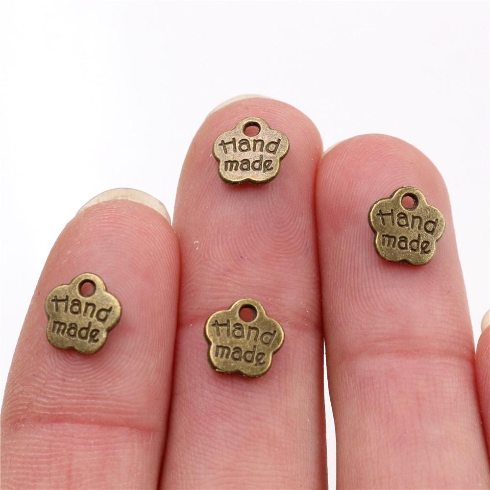8x8mm 50pcs Antique Silver Plated Bronze Plated Flower Handmade Charms Pendant:DIY for bracelet necklace