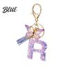 Comfortable To Carry Keychain Purple Series Pendant Sequins Star Initial Letter Charm Key