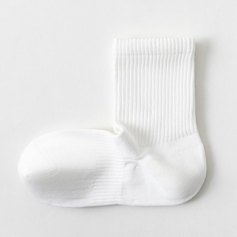 

Женские осенне-зимние носки до середины икры, хлопковые носки с прямым углом, однотонные спортивные бесшовные длинные носки до икры, полностью хлопковые носки 1 pair белый