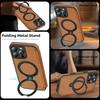 KEYSION PU Leather Flip Wallet Case for iPhone 11 12 13 14 Pro Max 14 Plus Cards Slots Magnetic 360 Ring Stand Phone Back Cover