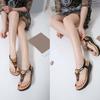 Women'S Casual Sandals Bohemia Summer Vintage Beach Beaded Ankle Strappy Sandal Athletic Hiking Shoes Outdoor Walking Shoe