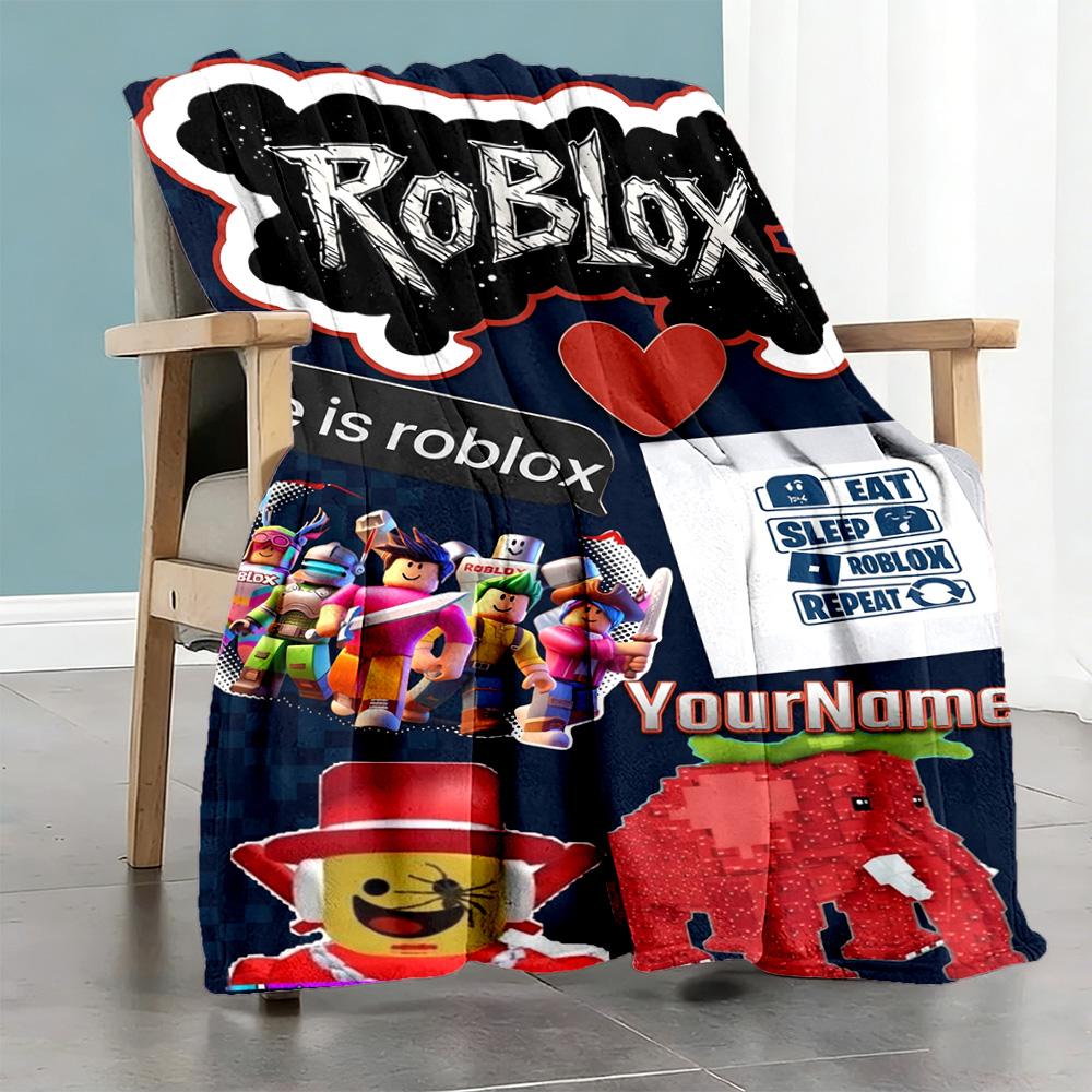 Roblox 496 Customize Your Name Blanket Lightweight Personalized Blanket Ultra-Soft for Office Chair Chair Seaside Bed Ideal for All Seasons
