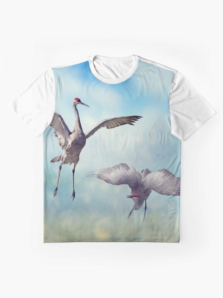 Mating Season Pair of Sandhill Cranes dance in the Florida wetlands.Digital Graphic Unisex T-Shirt