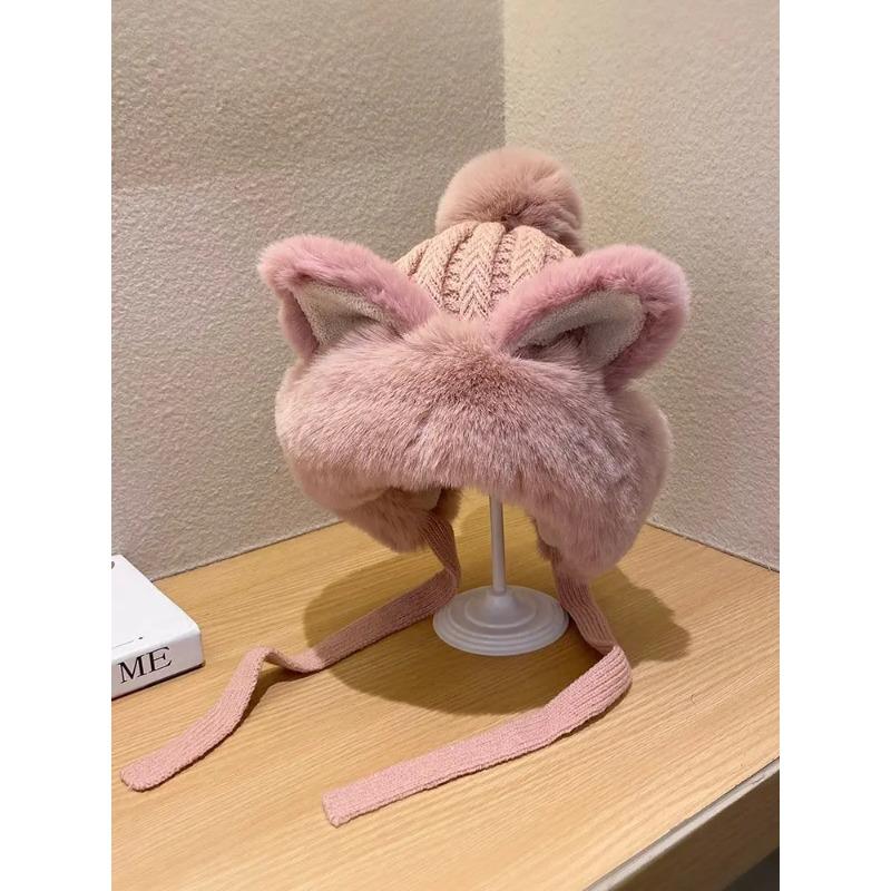 

Зимняя плюшевая шапка с милыми ушками, женская плюшевая защитная шапка для ушей, женская теплая шапка Баотоу, тренд 57