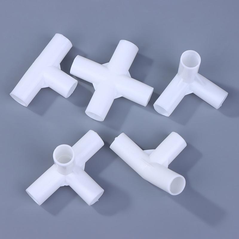 Conector de Tubo de Plástico Branco 12mm 10 Peças Para Móveis DIY Prateleira Guarda-roupa Barraca Junta Fixa Encaixe Com Reto Cotovelo T Quatro V