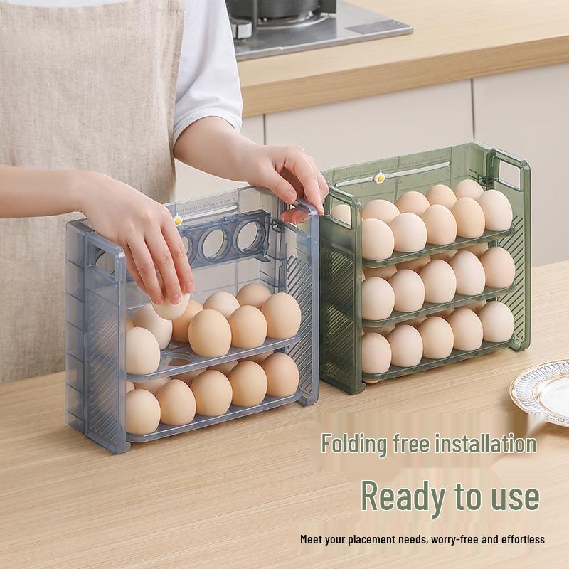 Multi-Layer Egg Storage Box - Fresh-Keeping, Anti-Fall, Food Grade, Handheld with Timer
