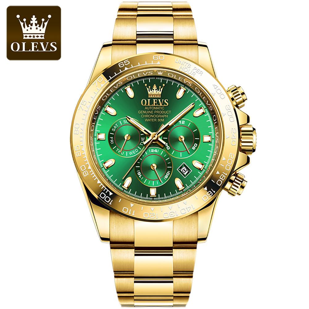 OLEVS New Quality Three-eye Watch Luminous Waterproof Multifunctional Automatic Mechanical Watch for Men