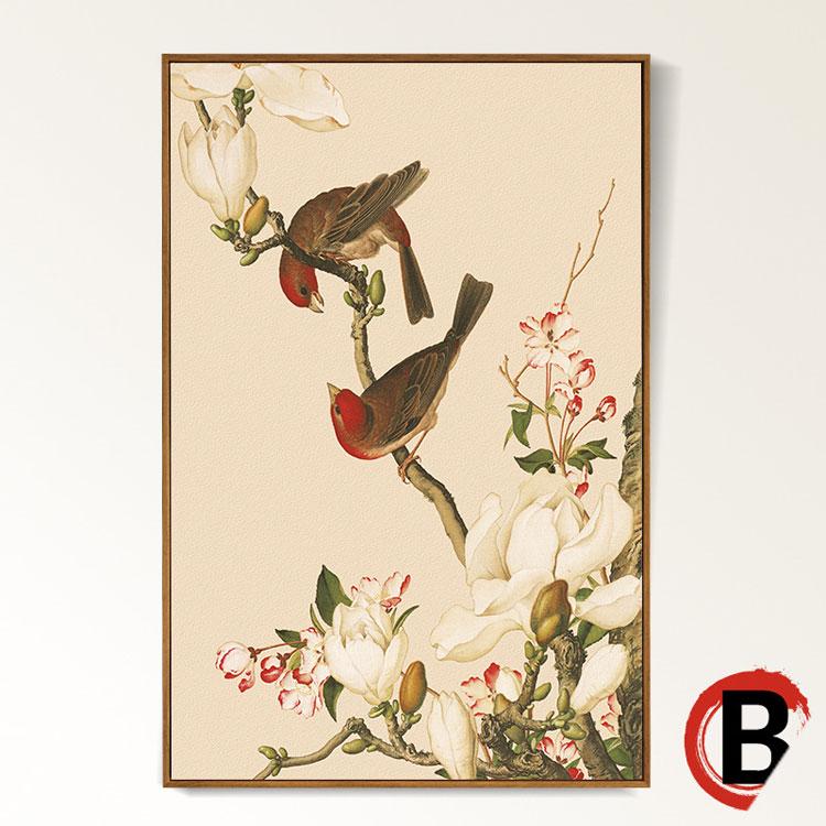 

HD животное птица холст картина весна персик цветок картина китайский стиль печать плакатов гостиная украшения дома стены 30X40cm Unframed