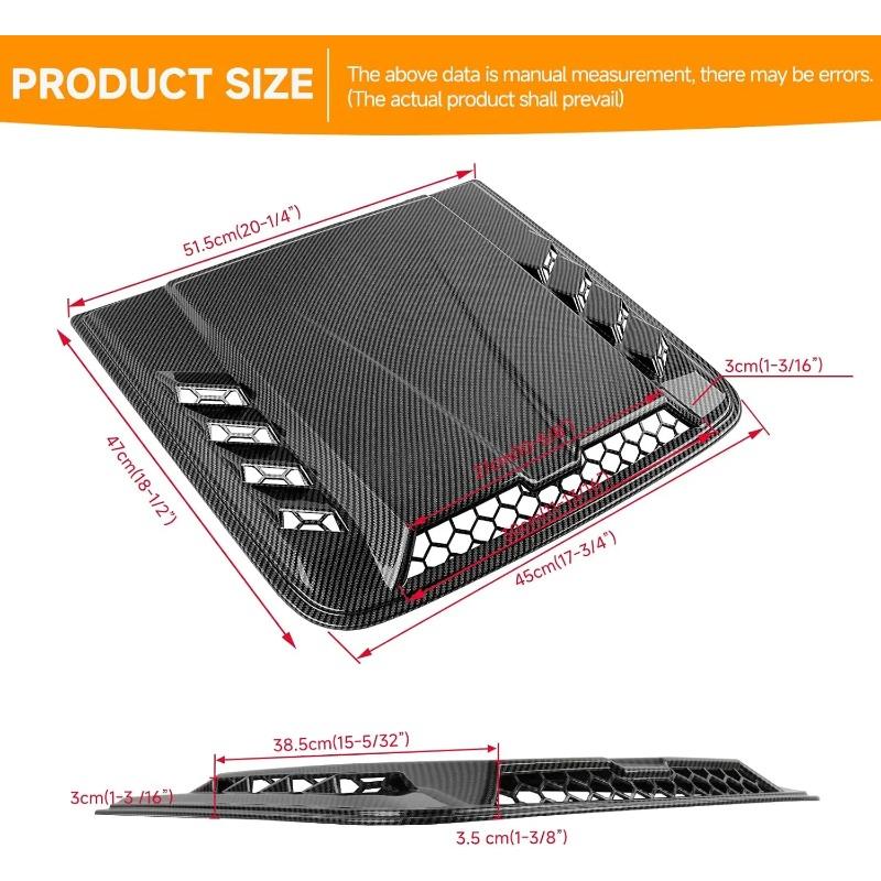Automotive Universal Hood Scoop and Vents Compatible with Dodge Ram 1500 2500 Ford F250 F350 Jeep Wrangler for Trucks