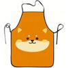 1pc Japanese-style Cartoon Shiba Inu Big-face Pattern Unisex Printed Apron, Chef Apron, Very Suitable for Kitchen Baking, Outdoor Barbecues, Painting,