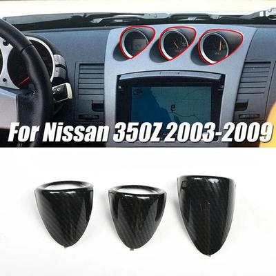 Pro RHD LHD Nissan 350Z Z33 2003-2009 Kryt ukazatele středního panelu přístrojové desky z uhlíkových vláken Krytka ukazovátka Ozdoba Příslušenství interiéru vozu