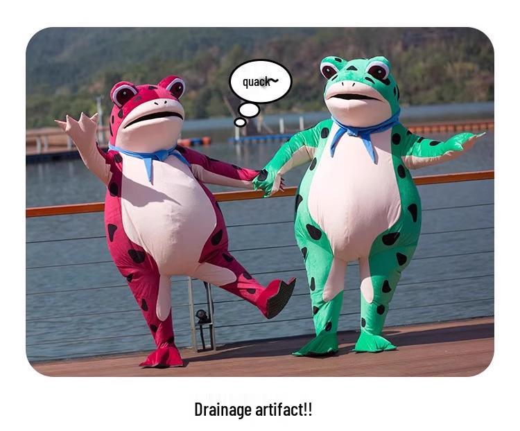 Huluwa Inflatable Frog Cartoon Mascot Costume - Toad Spirit Doll Outfit