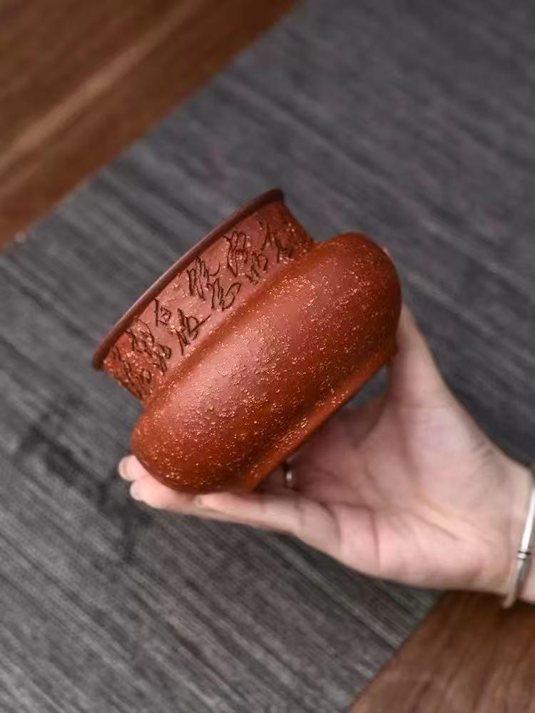 Yixing Zisha Handmade Ceramic Tea Waste Bowl Pen Holder