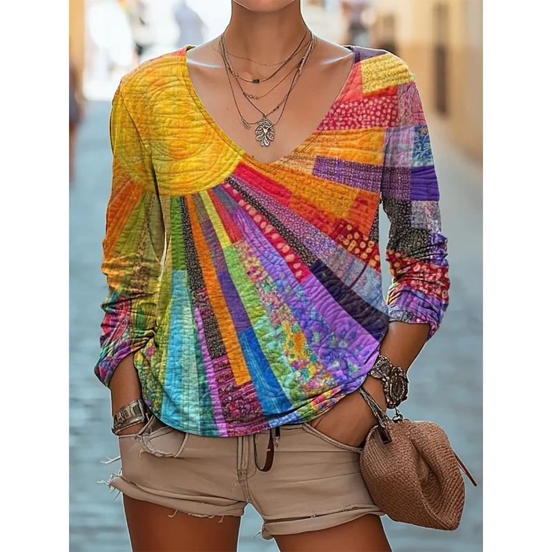 JPNTKY Women's Fashion Casual Long Sleeve V Neck Blouses & Shirts