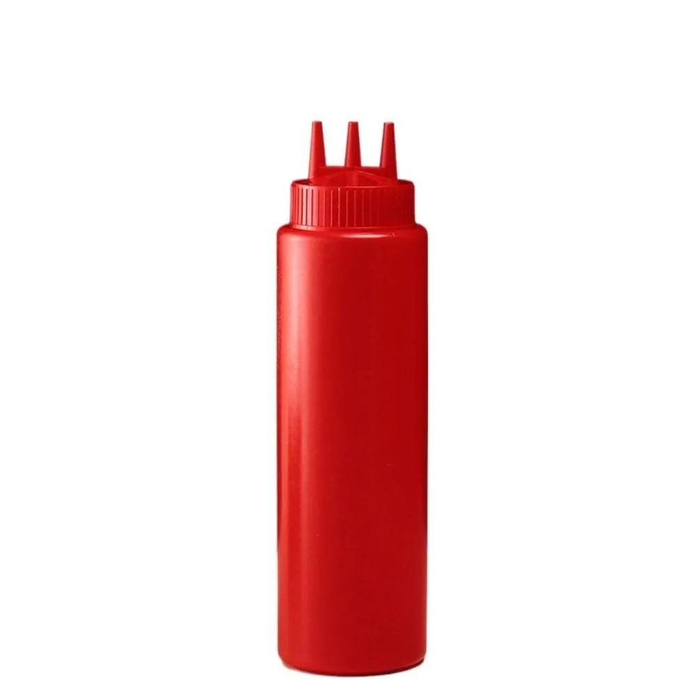 New Plastic Squeezing Sauce bottle Graduated Squeezable Gravy Boats 3 Nozzles Kitchen Accessories Jam Container