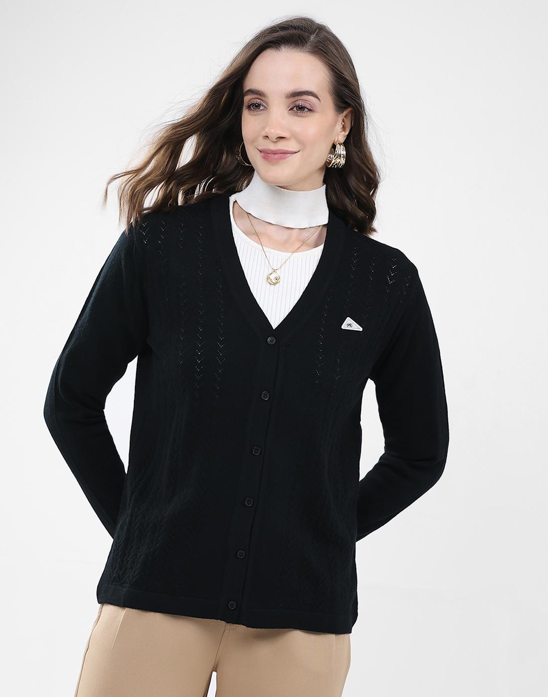 

Monte Carlo Women s V Neck Full Sleeve Cardigan L чёрный