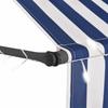 Retractable Awning Manually Operated with LED Lighting 100 Cm Blue and White