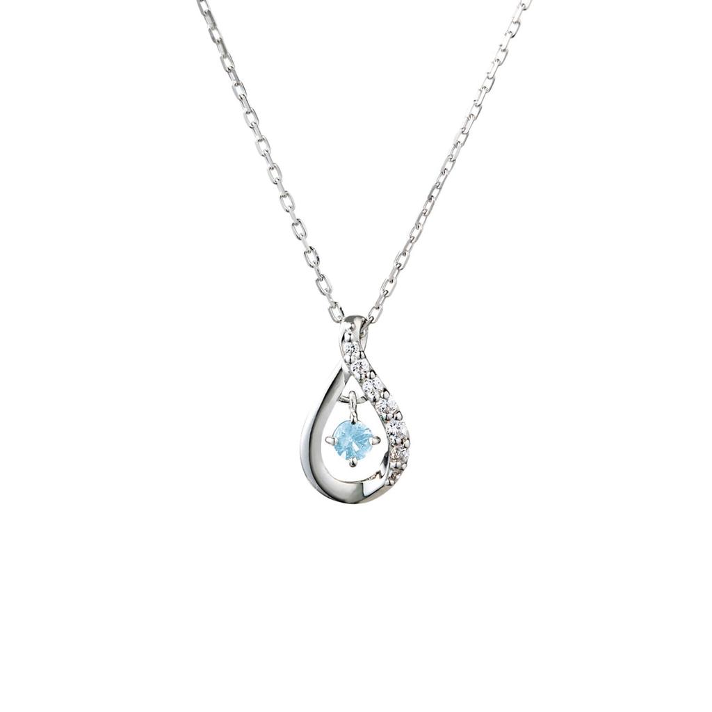 Canal Silver Necklace with March 151824221003 4℃ Birthstone,