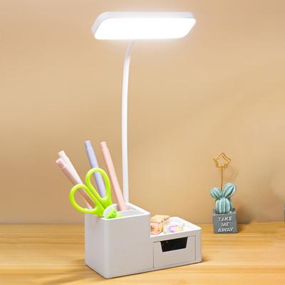 LED Desk Lamp Dimmable Flicker Free Flexible Hose Design Eye Protection High Brightness Illumination Rechargeable 2-in-1 Eye-caring