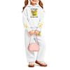 Girls' Printed Hoodie and Sweatpants Set, 2-Piece Casual Outfit for Everyday Wear