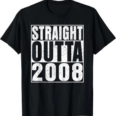 Straight Outta 2008 Prezenty dla 17-latka Koszulka Vintage na 17. urodziny