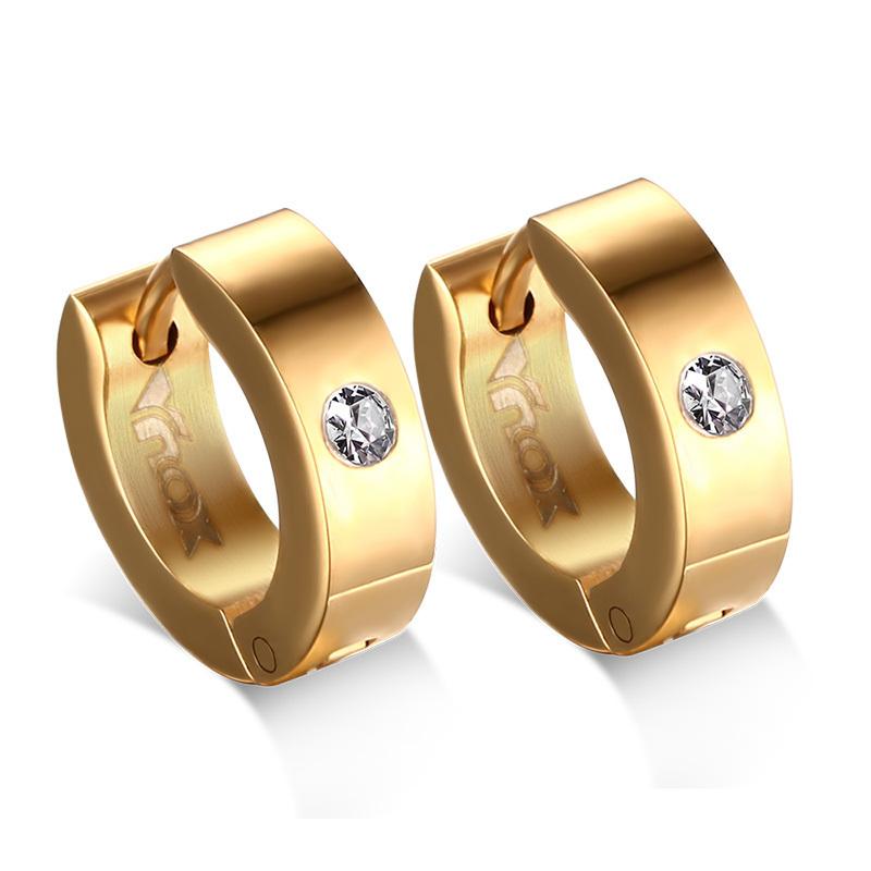 

Vnox Cute Hoop Earrings For Women Men Stainless Steel Ear Cuff Brincos Huggie Jewelry золотой