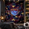 Wandbehang Wandteppich Aston Villa Fußball Druck Stoff für Wohnzimmer Schlafzimmer Heimdekoration