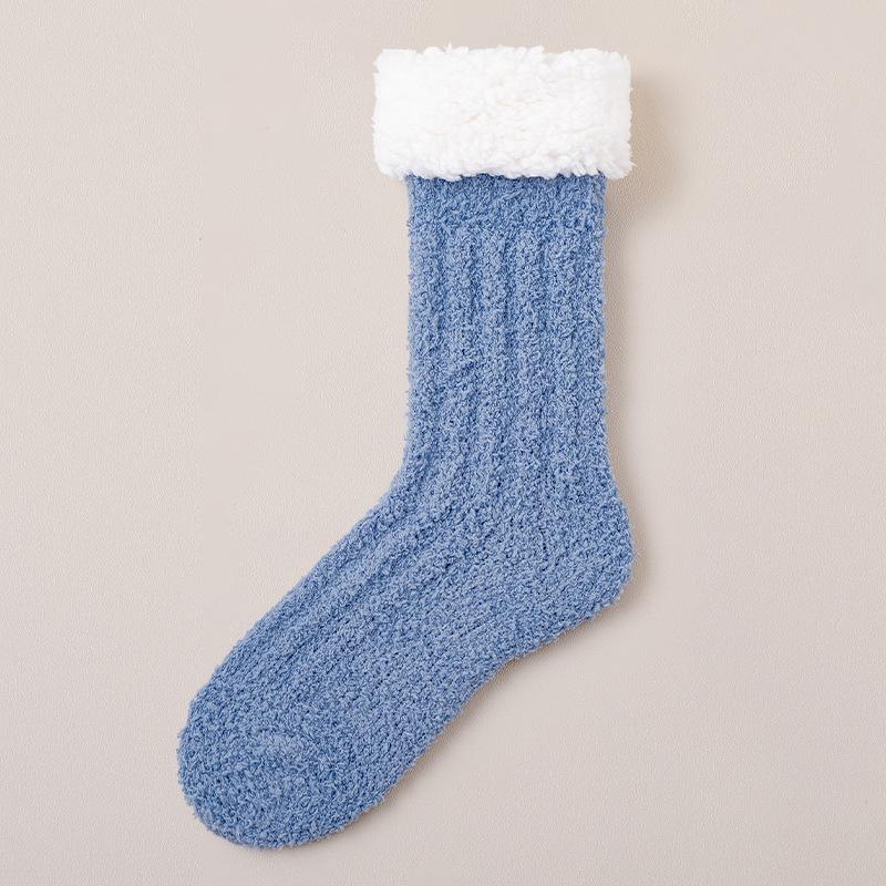 Coral Velvet Socks Women's Winter Plus Velvet Thick Warm Floor Socks Home Sleep Plush Autumn Winter Snow Moon Socks