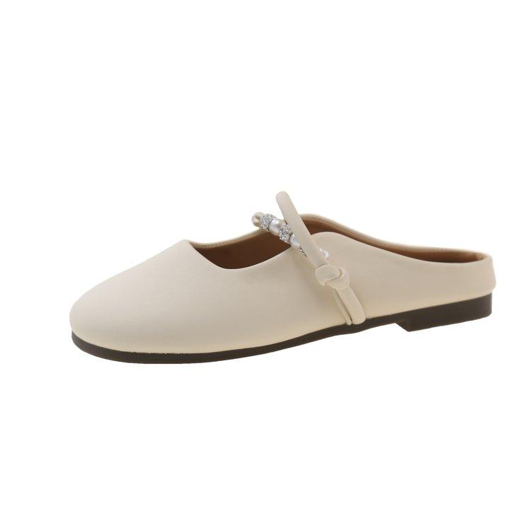 Baotou Half Slippers for Women Shoes Wearing Summer  New Korean Version Square Headed One Step Lazy Muller Sandals for Women