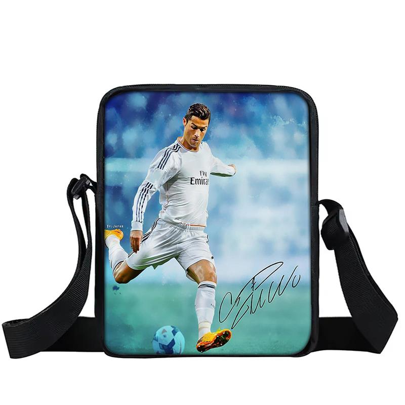 Bambini e Bambine Borsa a Spalla Sportiva Stampata Ronaldo CR Bambini Borsa Tote Casual per Telefono Stella del Calcio Uomini e Donne Borsa per la Spesa