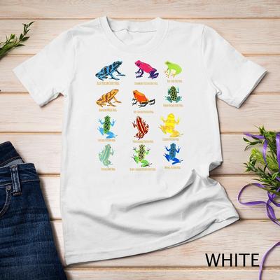 Pfeilgiftfrösche Bestimmungstabelle für Froschliebhaber Unisex-T-Shirt
