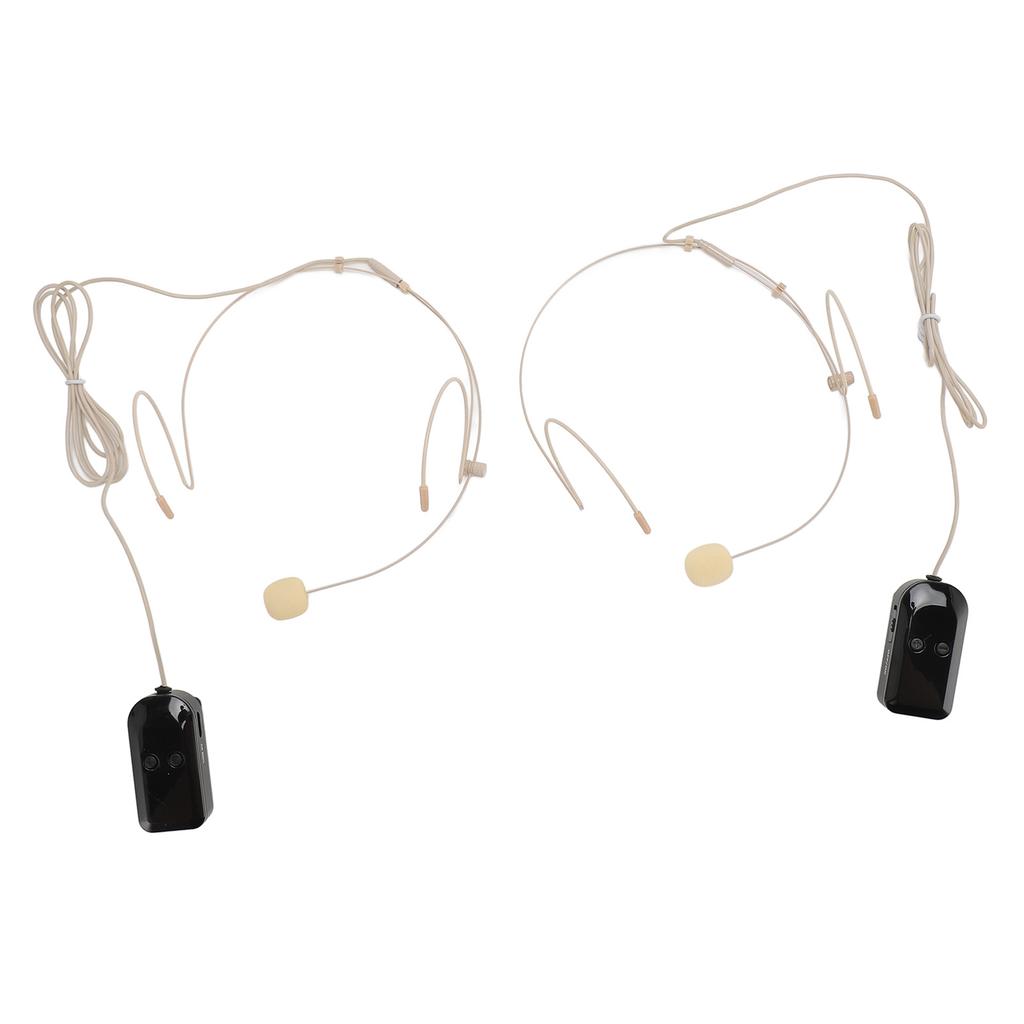 Head Mounted Wireless Microphone 2.4G Wireless 2 Transmitter and 1 Receiver Headset Mic