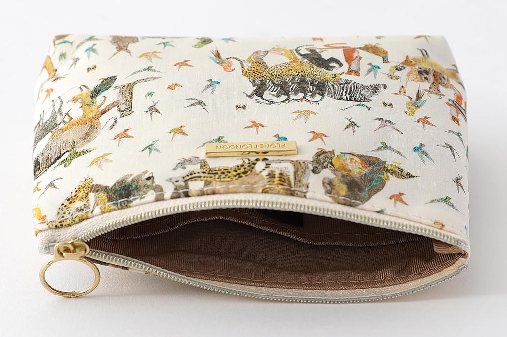 DDintex FLORET LONDON BASIC Tasche, Jungle Crumble, Elfenbein, 15 x 10,5 x 4,5cm [Liberty Print]