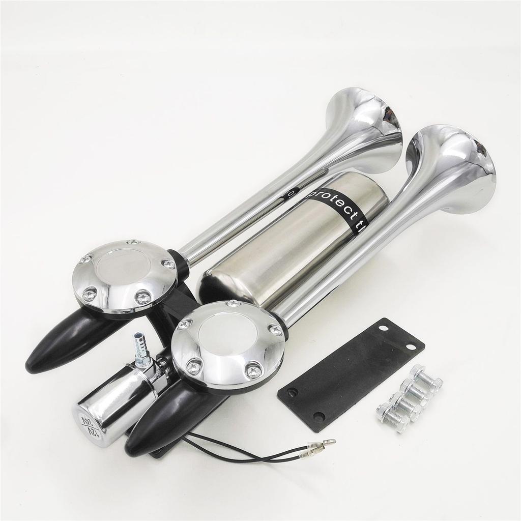 1pc 12V/24V 155DB Super Echo Loud Air Horn Set for Semi or Large Truck