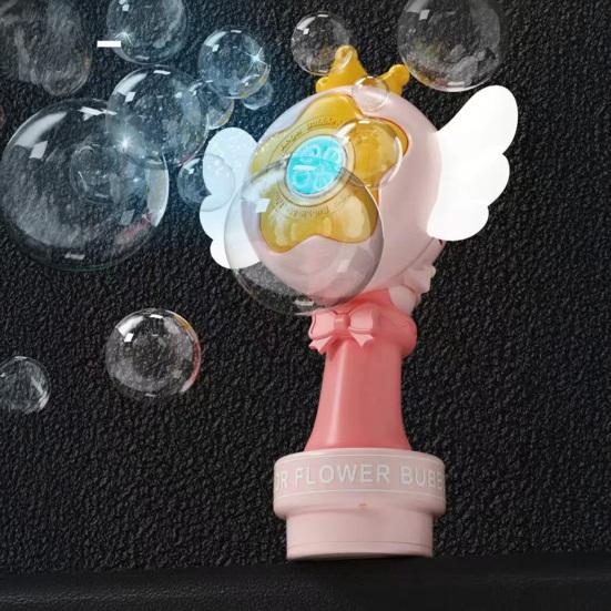 Sunflower Car Bubble Machine Rechargeable Automatic Bubble Blower Remote-controlled Bubble Maker with LED Lights for Weddings Parties