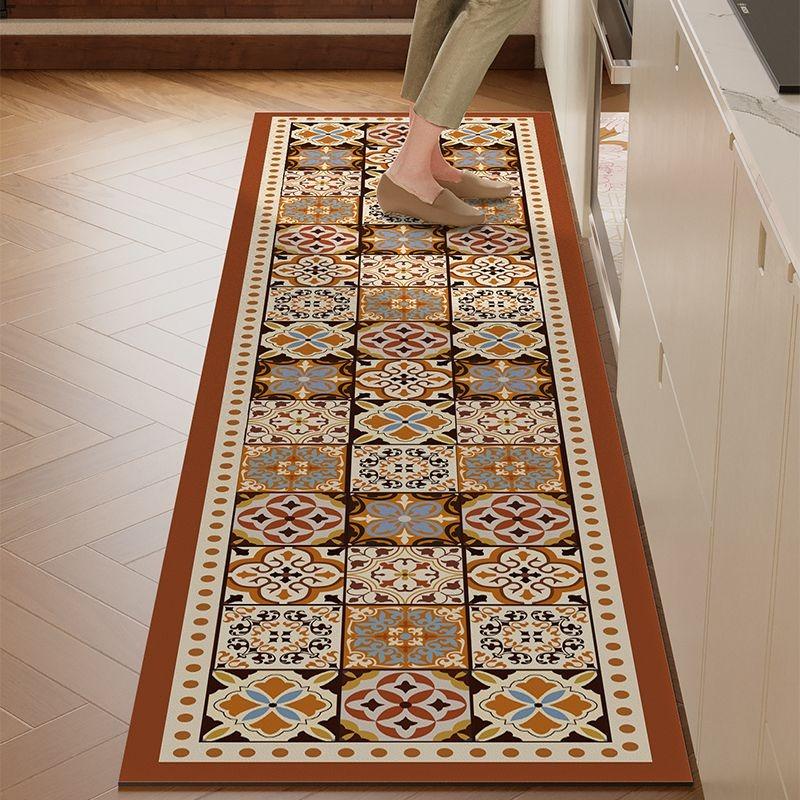 Kitchen Floor Mat Dopamine Color Style Carpet Water-absorbing Quick-drying Oil-absorbing Rug Diatom Mud Non-slip Long Strip Mats