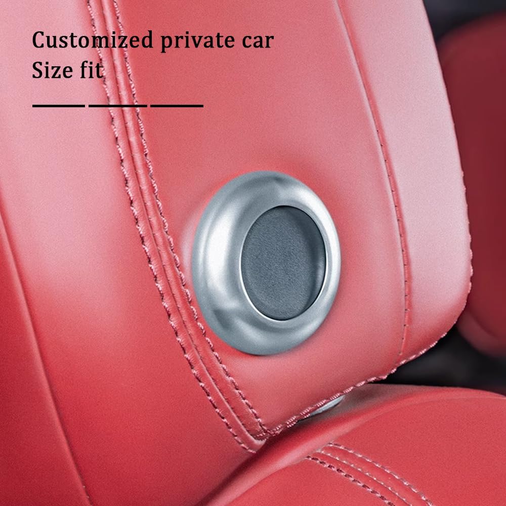 2 Pcs Aluminum Front Seat Headrest Button Covers Compatible with Porsche Cayenne 2007-2025. for Macan 2014-2024 Headrest Adjust Button Trim Ring