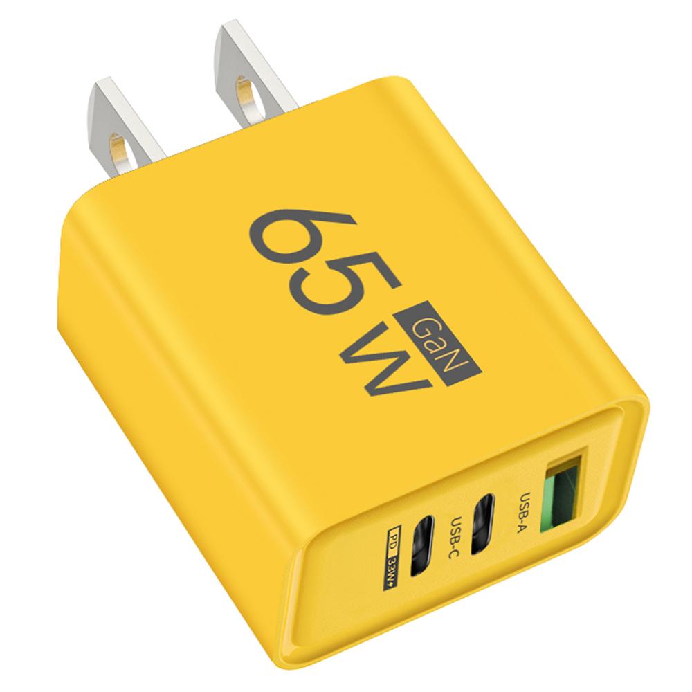 

PD 65W GaN USB зарядное устройство Quick Charge 3.0 EU/US Plug настенное зарядное устройство для iPhone 15 Xiaomi Samsung Type C быстрая зарядка телефон адаптер Yellow US