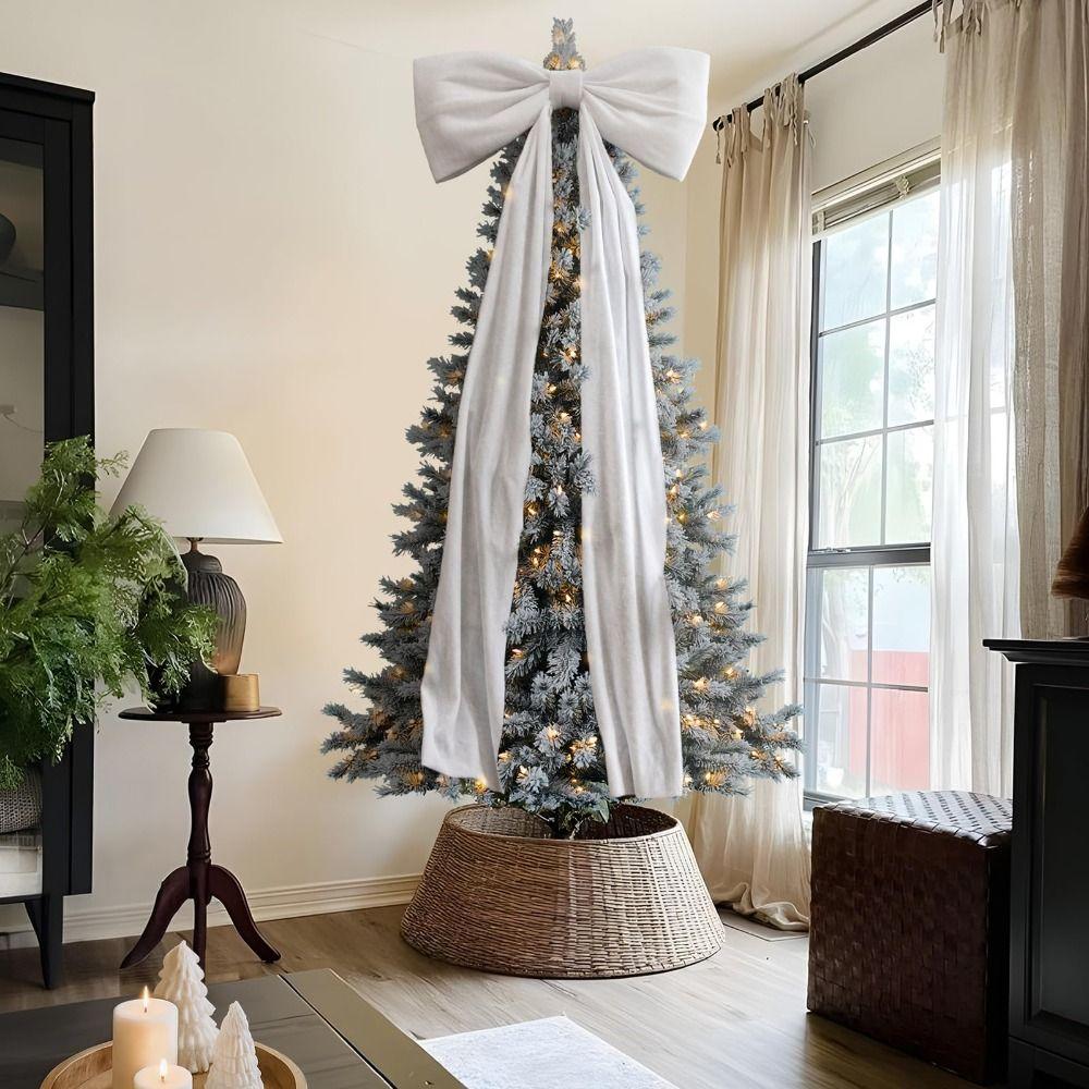 50x180cm Große Weihnachtsschleife Satinband Schleifen Dekorationen Baumspitze Deko