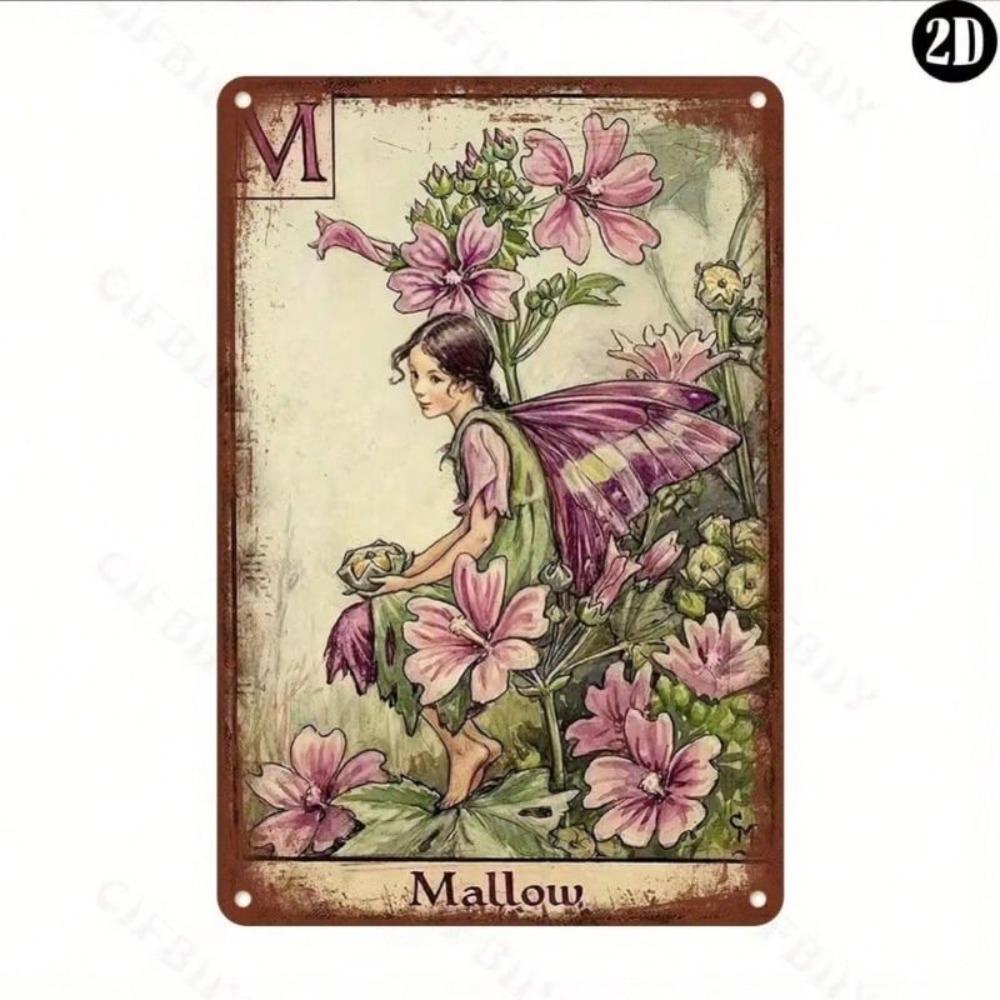 Vintage Metal Tin Sign Fairy Wall Decor 8x12 Inch Retro Poster for Cafe Bar Home Kitchen