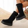 Fleece and Thicker Two Wear Thick-soled Snow Boots for Women's Winter New Northeast Cotton Shoes, Long Boots But Knee Fluffy Shoes