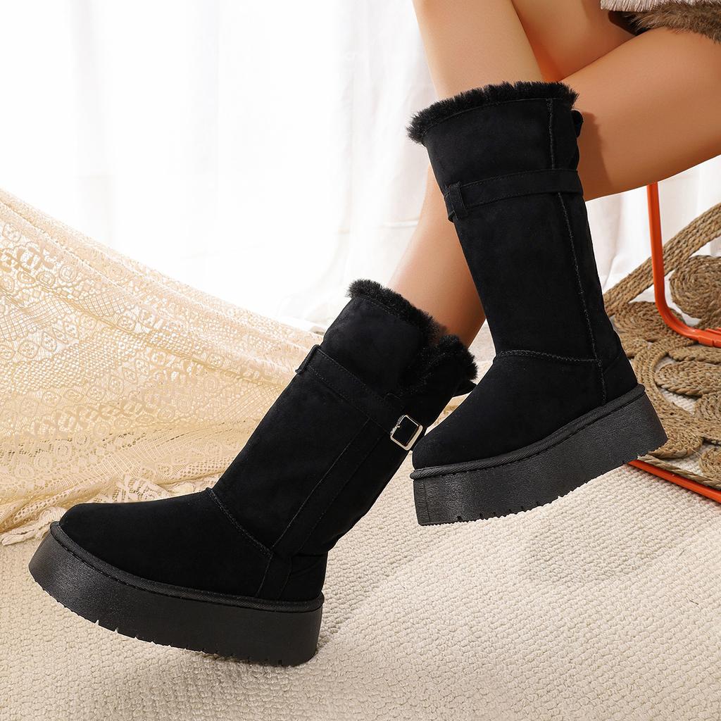 Fleece and Thicker Two Wear Thick-soled Snow Boots for Women's Winter New Northeast Cotton Shoes, Long Boots But Knee Fluffy Shoes