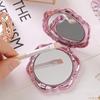 Portable Mini Mirror Retro Rose Flower Small Pocket Makeup Mirror Double Sided Hand Mirrors Compact Cosmetic Beauty Tool Gift
