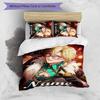 3pcs Custom Name Anime Honkai Star Rail Aventurine Bedding Set Duvet Cover Closure Includes 1 Duvet Cover & 2 Pillowcases for All Seasons Bedroom Deco