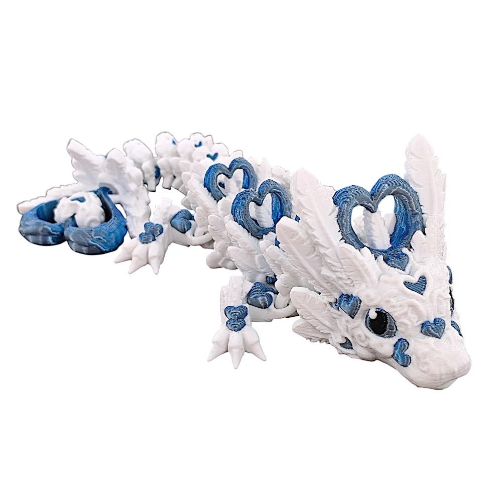 Movable Joints 3D Printed Dragon Cartoon Handicraft 3D Rotatable Articulated Dragon Realistic Figurine