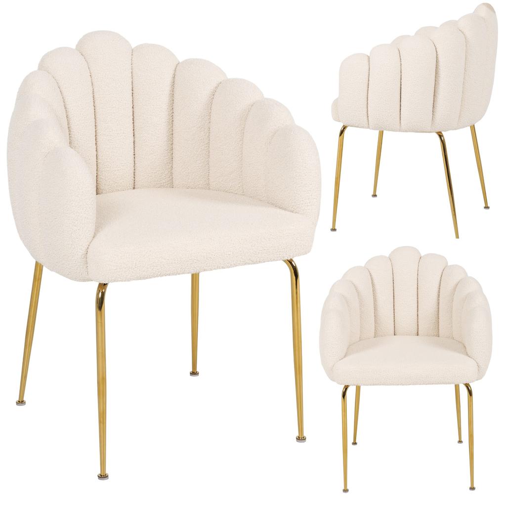 Fogia Upholstered Chair Elegant Glamour Lamb Boucle Teddy Jumihome