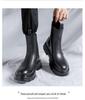 Men's Mid-Calf Platform Chelsea Boots: Thick-Soled, British-Style Short Martin Chimney Boots
