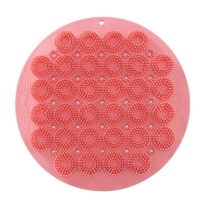 

Bathroom scrubbing tools Brush Silicone Rub Back Brush Bathroom Non-slip Wash Foot Pad Shower Mat with Sucker Bath Massager Pad