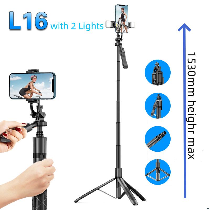 L16 Selfie Stick Tripod Mobile Phone Photography Integrated Bracket Anti Shake 360 Degree Rotation Multi Functional Floor Standing Selfie Stand